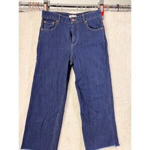 Oat New York Jeans Size 6/28 Denim Raw Hem Dark Wash excellent